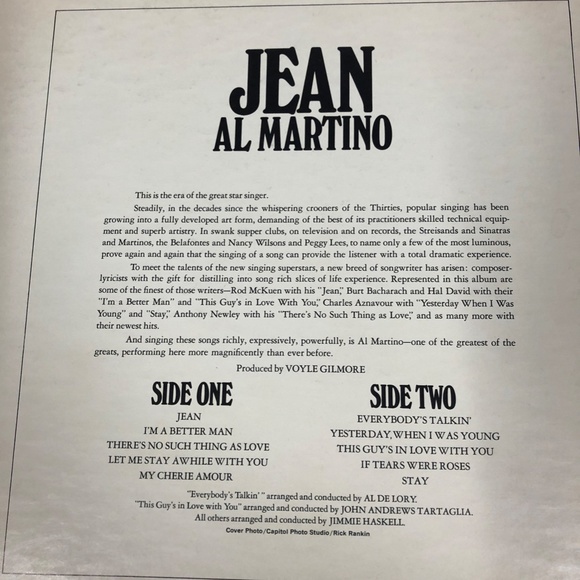 Al Martino Capitol Records LP Album - Jean - Picture 9 of 10